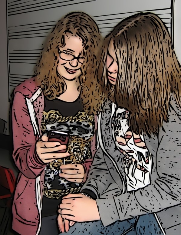 cartoonised mobile phone image