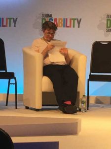 Simone Aspis seated at the Civil Society Forum