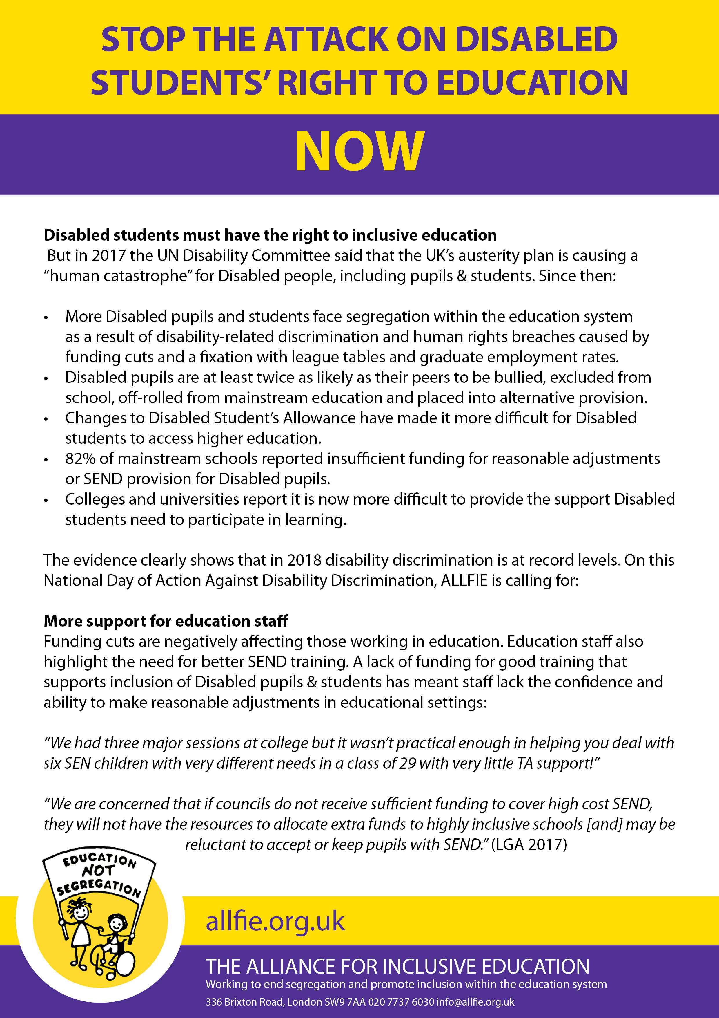 day of action leaflet