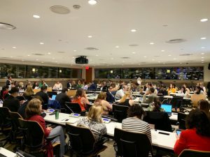 Delegates at a side event