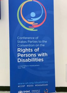 Rollup banner with the name of the event