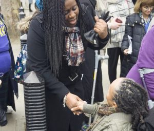 ALLFIE Director Michelle Daley meets Marsha Cordova MP during Day of Action in Westminster