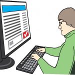 Student working at a computer