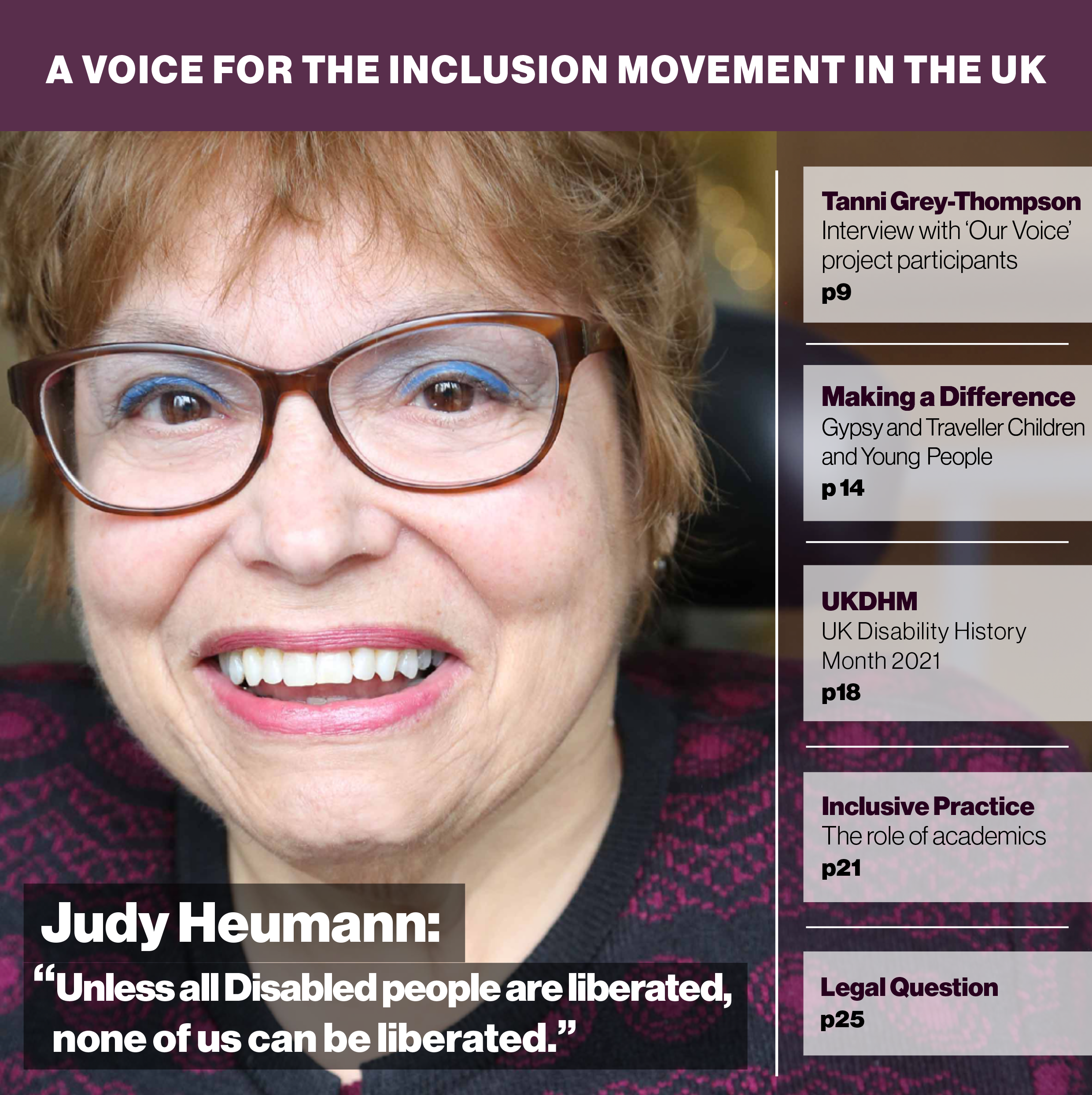 Pages from Inclusion Now Magazine Issue 60 Autumn 2021 COVER CROP